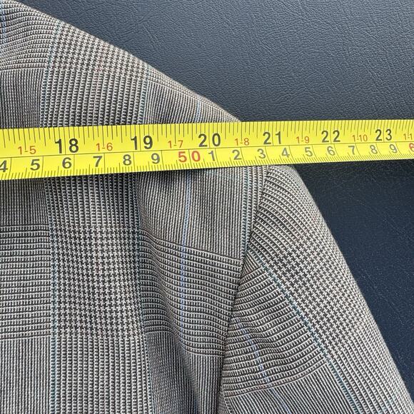 Lands End Mens Size 46L Multicolored Plaid wool Suit Jacket Sport Coat Blazer - Picture 10 of 16